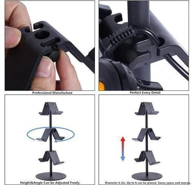Alt view image 6 of 7 - KELJUN Controller Stand 3 Tier,Headphone Holder, Multi Adjustable Game Controller Headset Hanger for All Universal Gaming PC Accessories, Xbox PS4 PS5 Nintendo Switch(Smart Black)