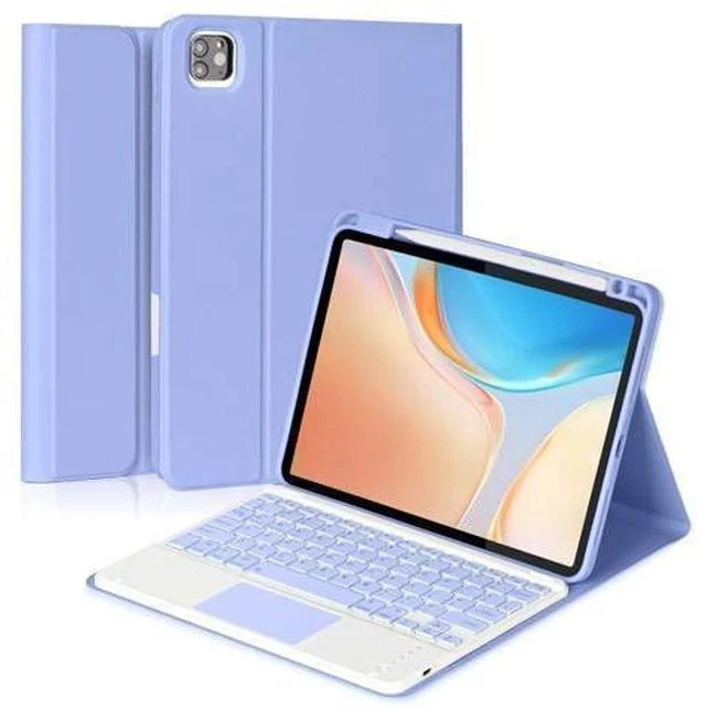 Main image of Eisuiyi Keyboard Case for iPad Pro 11" M4 2024, Detachable Touchpad BT Keyboard, Magentic Protective Cover with Pencil Holder, Full Protection, Purple