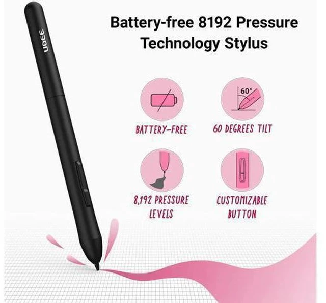 Alt view image 6 of 6 - UGEE M708 V3 Graphics Drawing Tablet,10X6 Inches Digital Drawing Tablet with 8 Hot Keys 8192 Levels Pen Compatible with Chromebook, Linux, Windows 7/8/10/11, macOS 10.10