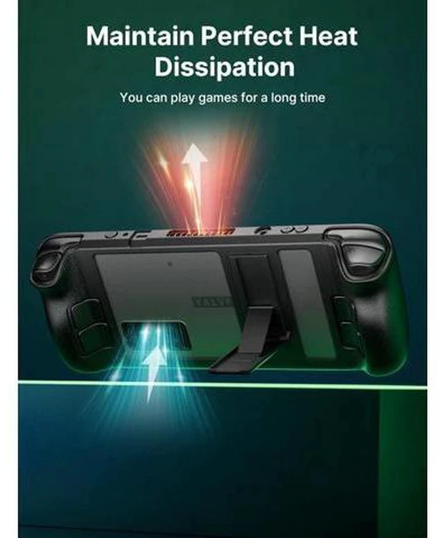 Alt view image 5 of 6 - Kickstand Case Compatible with Steam Deck/OLED, PC0105 Upgrade The Adjustable Angle Stand Steam Deck Cover TPU Protective Case, Shock-Absorption, Non-Slip and Anti-Scratch Design
