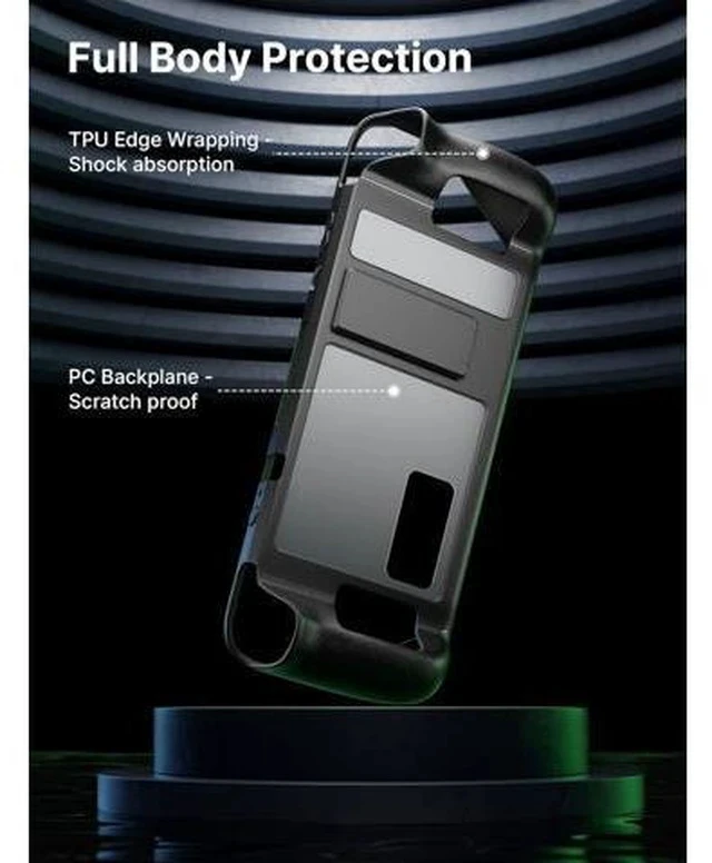 Alt view image 3 of 6 - Kickstand Case Compatible with Steam Deck/OLED, PC0105 Upgrade The Adjustable Angle Stand Steam Deck Cover TPU Protective Case, Shock-Absorption, Non-Slip and Anti-Scratch Design