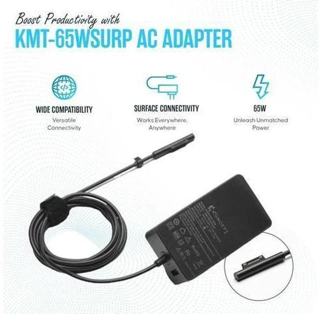 Alt view image 5 of 7 - 65W 15V 4A Surface Pro Laptop Charger - Power Supply AC Adapter 100-240V 50-60Hz for Surface Pro 10/9/8/7/7+/6/5/4/3/X Windows Surface Laptop 6/5/4/3/2/1/Surface Go Tablet Surface Book 3/2/1