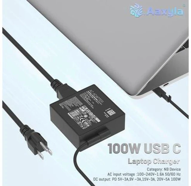 Alt view image 3 of 7 - 100W Compatible with USB Type C Laptop Charger for X13 Z13 GV301 GZ301 GA401QM GA503QM G533QM GX703HS 14 14X UX425QA UM425QA 20V 5A Adapter Power A20-100P1A