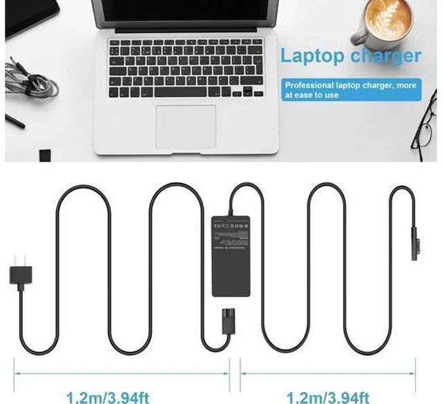 Alt view image 6 of 7 - 102W Surface Book Charger 15V 6.33A Power Supply for Surface Book 3/2/1 Surface Laptop 5/4/3/2 Surface Pro X/9/8/7/6/5th/4/3/2 Surface Go 3/2