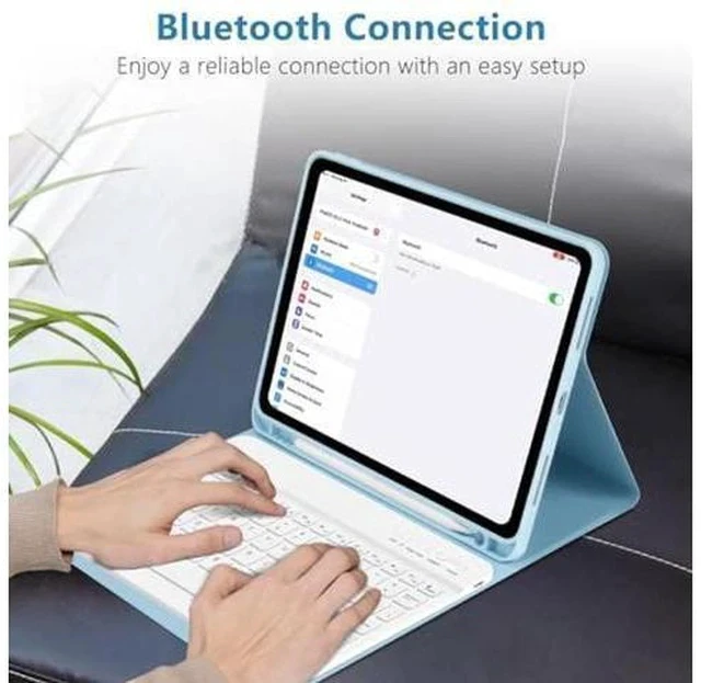 Alt view image 4 of 5 - TQQ iPad Air 5th Generation Case with Keyboard - iPad Air Keyboard Case 10.9 inch, Detachable Keyboard Smart Case for iPad Air 5th Generation 2022/4th Generation 2020 (Blue)