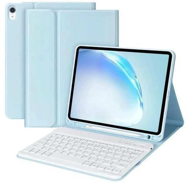 Main image of BQSS Keyboard Case for iPad Air 11" (M2) 2024 Detachable Keyboard Case for iPad Air 5th Generation 10.9"2022 case with keyboard for Air 4th Gen 10.9 Inch 2020/ Pro 11" 2018 Pencil Holder Light Blue