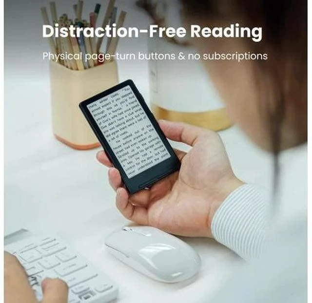 Alt view image 7 of 7 - X4 E-Book Reader (Developer Edition), 4.3" Pocket E-Ink eReader, Physical Page-Turn Buttons, Ultra-Thin 0.23" & 2.72 oz, Magnetic-Ready Design, Distraction-Free Reading, 16GB, Space Black