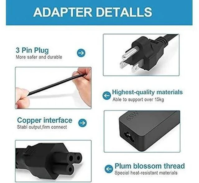 Alt view image 3 of 4 - 65W 45W Charger Fit for Lenovo Thinkbook 14 14s 16 15 13x 13s Plus G1 G2 G3 G4 G4+ G6 G7 Laptop, UL Certified Safety, USB C Power Supply Adapter