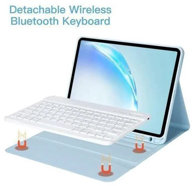 Alt view image 4 of 5 - BQSS Keyboard Case for iPad Air 11" (M2) 2024 Detachable Keyboard Case for iPad Air 5th Generation 10.9"2022 case with keyboard for Air 4th Gen 10.9 Inch 2020/ Pro 11" 2018 Pencil Holder Light Blue
