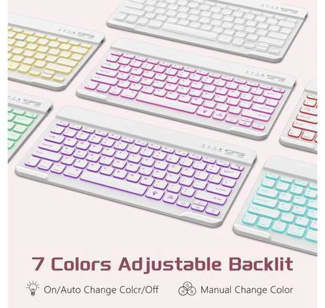 Alt view image 5 of 5 - HOTLIFE for iPad Pro 13 Inch (M4) 2024 Case with Keyboard, Magnetic Detachable - 7 Color Backlit Keyboard Case for iPad Pro 13 (M4), Rechargeable Wireless Keyboard Case with Pencil Holder (Pink)