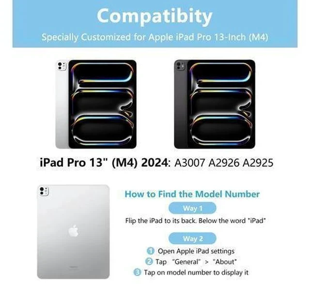 Alt view image 2 of 7 - aMZCaSE for iPad Pro 13 inch Case 2024 with Keyboard,Slim Stand Keyboard Case for iPad Pro 13 inch with Bluetooth Detachable Long Battery Keyboard&Pencil Holder for iPad pro 13''M4,Light Blue