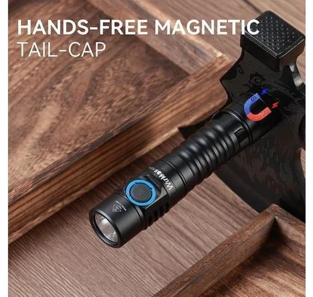 Alt view image 4 of 7 - Wurkkos FC11 EDC LED Flashlights Rechargeable 90CRI Max 1300Lumen Small Powerful Flashlight, IP67 Waterproof Torch, Magnetic Tailcap, Great for Garden Dog Walking Emergency(4000K)