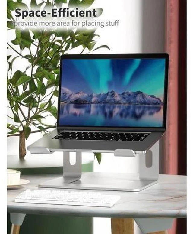 Alt view image 6 of 7 - Laptop Stand Aluminum Computer Riser Ergonomic Laptops Elevator for Desk Metal Holder Compatible with 10 to 15.6 Inches Notebook Computer Silver