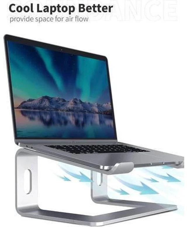 Alt view image 4 of 7 - Laptop Stand Aluminum Computer Riser Ergonomic Laptops Elevator for Desk Metal Holder Compatible with 10 to 15.6 Inches Notebook Computer Silver