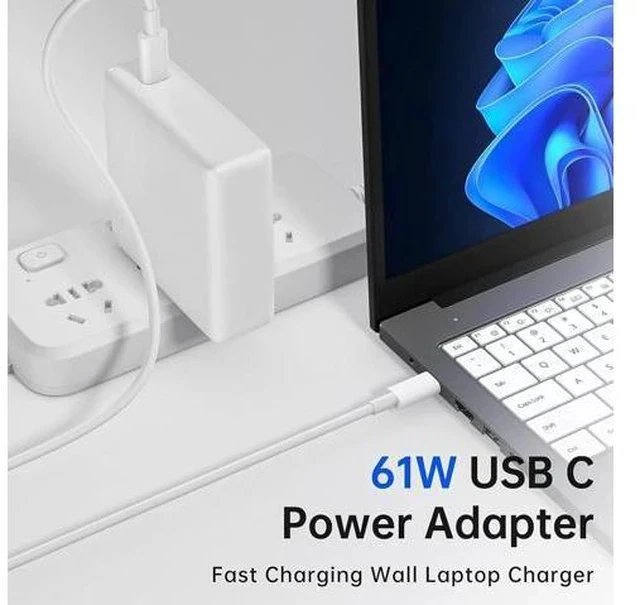 Alt view image 4 of 7 - MacBook Pro Charger 61W USB C Power Adapter for MacBook Pro/Air 13/14 Inch Power Adapter with Type C Power Cord Supply