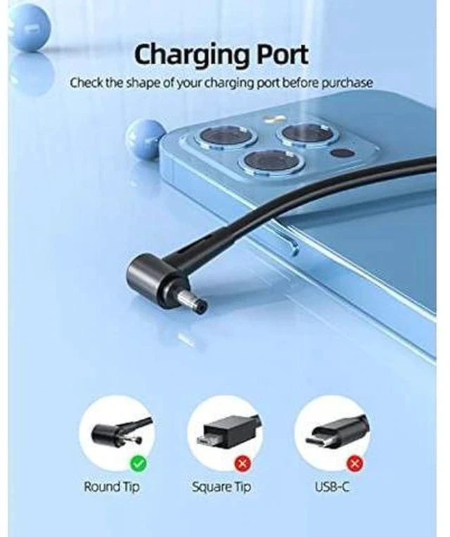 Alt view image 4 of 7 - 33W AC Charger Fit for Asus E510MA E510M E510 E210MA E210M E210 E510MA-RS06 Laptop Portable 7.5Ft Power Supply Adapter Cord