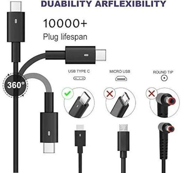 Alt view image 7 of 7 - 130W USB C Charger Compatible with Dell XPS 15 2in1 9575 9500 17 9700 Precision 5530 2in1 5550 5750 3560 Precision M3800 M2800 Inspiron 7347 7348 7459 DA130PM170 HA130PM170 0K00F5