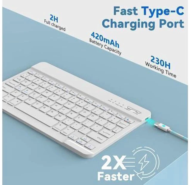 Alt view image 4 of 5 - TQQ for iPad Pro 11-inch (M4) 2024 Case with Keyboard, Keyboard Case for iPad Pro 11-inch (M4), Detachable - Pencil Holder - Flip Stand Cover - Case for iPad Pro 11-inch (M4) (Blue)