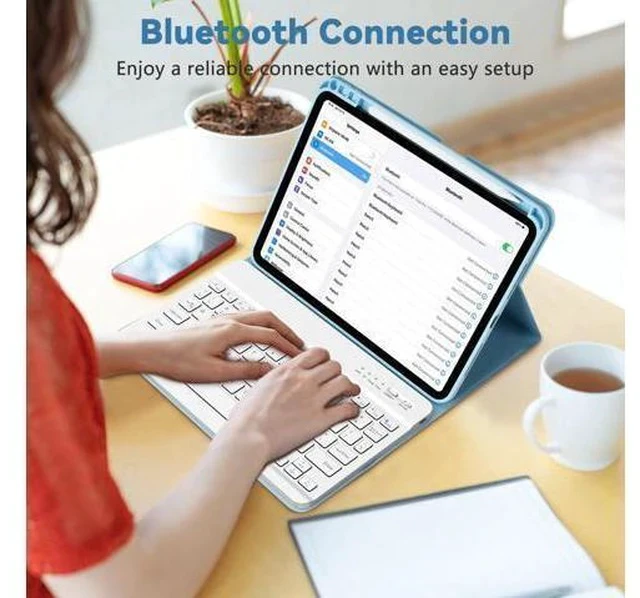 Alt view image 5 of 5 - TQQ for iPad Pro 11-inch (M4) 2024 Case with Keyboard, Keyboard Case for iPad Pro 11-inch (M4), Detachable - Pencil Holder - Flip Stand Cover - Case for iPad Pro 11-inch (M4) (Blue)