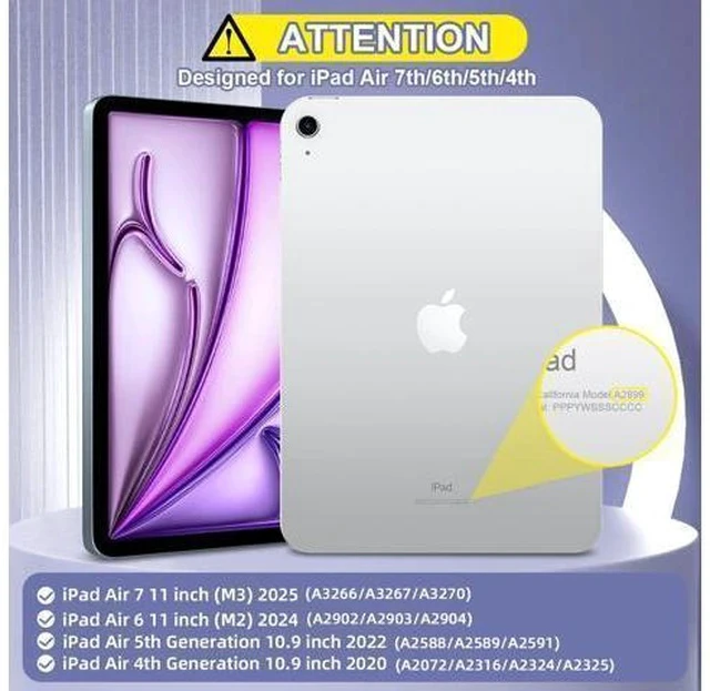 Alt view image 2 of 5 - Bettdow for iPad Air 6 11 inch 2025 M3/2024 M2 Keyboard Case,iPad Air 5th/4th 10.9 inch Gen 2022/2020-Detachable iPad Keyboard Case with Pencil Holder,Wireless Keyboard for iPad 10.9" & 11"-Purple
