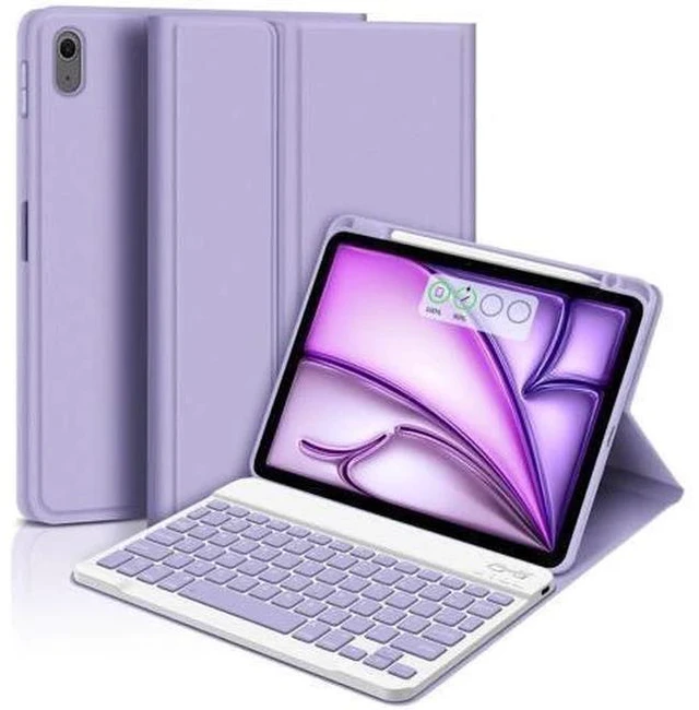 Main image of Bettdow for iPad Air 6 11 inch 2025 M3/2024 M2 Keyboard Case,iPad Air 5th/4th 10.9 inch Gen 2022/2020-Detachable iPad Keyboard Case with Pencil Holder,Wireless Keyboard for iPad 10.9" & 11"-Purple