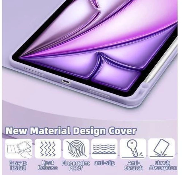 Alt view image 3 of 5 - Bettdow for iPad Air 6 11 inch 2025 M3/2024 M2 Keyboard Case,iPad Air 5th/4th 10.9 inch Gen 2022/2020-Detachable iPad Keyboard Case with Pencil Holder,Wireless Keyboard for iPad 10.9" & 11"-Purple