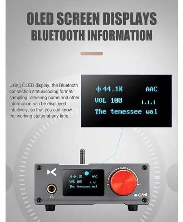 Alt view image 6 of 6 - DA-100 Power Amplifier ES9018K2M Output Power 50W*2 Support SBC/AAC/aptX/LDAC USB DAC Headphone Amp