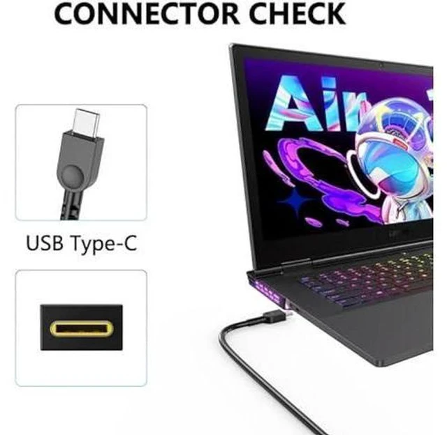 Alt view image 2 of 7 - New Slim 65W USB Type C AC Charger for Lenovo Thinkpad Yoga Chromebook IdeaPad Laptop Power Supply Adapter Cord