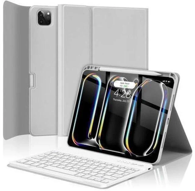 Main image of TQQ for iPad Pro 11-inch (M4) 2024 Case with Keyboard, Keyboard Case for iPad Pro 11-inch (M4), Detachable - Pencil Holder - Flip Stand Cover - Case for iPad Pro 11-inch (M4) (Gray)