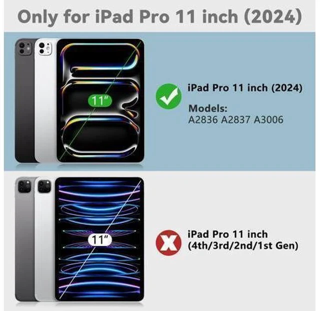 Alt view image 2 of 5 - TQQ for iPad Pro 11-inch (M4) 2024 Case with Keyboard, Keyboard Case for iPad Pro 11-inch (M4), Detachable - Pencil Holder - Flip Stand Cover - Case for iPad Pro 11-inch (M4) (Gray)