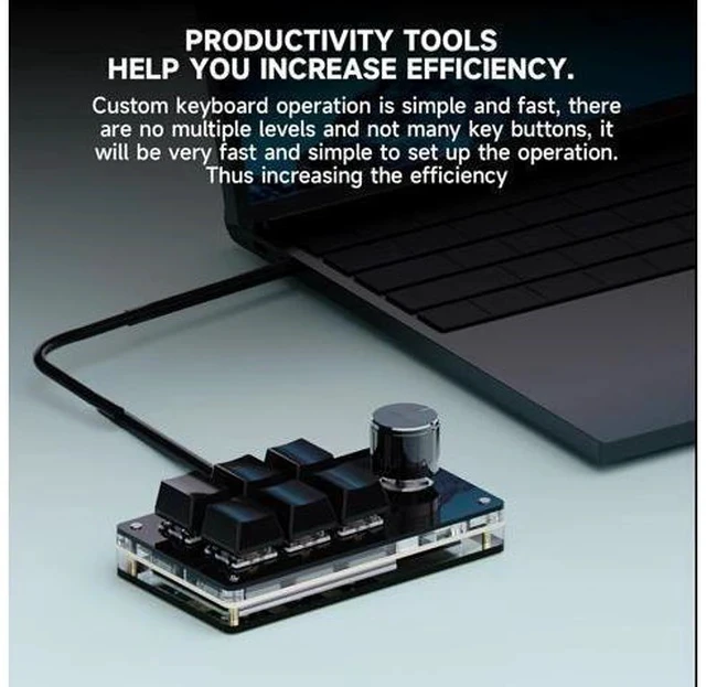 Alt view image 5 of 7 - Programmable Macro Keyboard,6 Key Macro Mechanical Gaming Macro Keypad,Custom Knob KeyPad, Hot swappable Switch Gaming Keyboard,Wired programmable keypad with Drawing Programming Video