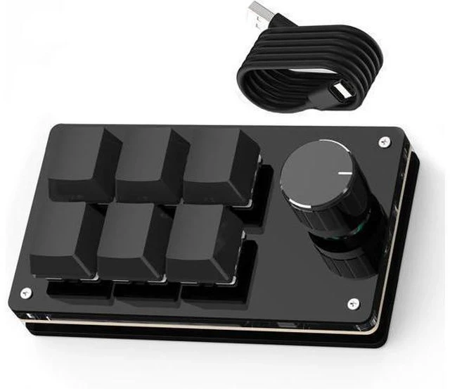 Alt view image 6 of 7 - Programmable Macro Keyboard,6 Key Macro Mechanical Gaming Macro Keypad,Custom Knob KeyPad, Hot swappable Switch Gaming Keyboard,Wired programmable keypad with Drawing Programming Video