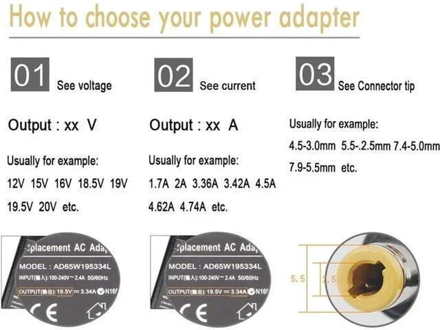 Alt view image 4 of 7 - AC Doctor INC 19V 4.74A 90W Universal AC Power Adapter Laptop Charger for HP Toshiba ASUS IBM Lenovo New 5.5x2.5mm