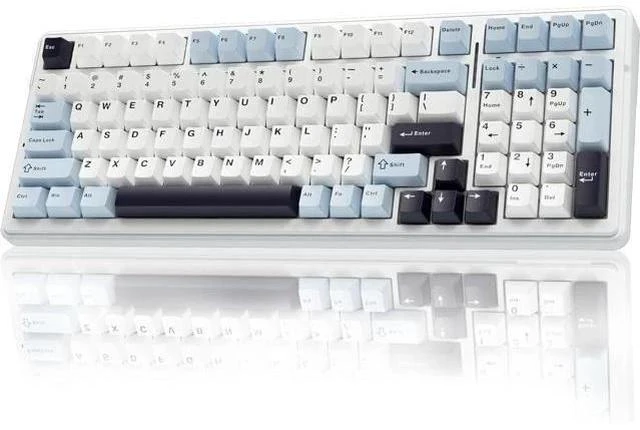 Main image of AULA F99 Wireless Mechanical Keyboard, Hot Swappable Custom Keyboard,Pre-lubed Linear Switches,Gasket Structure,RGB Backlit Gaming Keyboard (Blue&White)