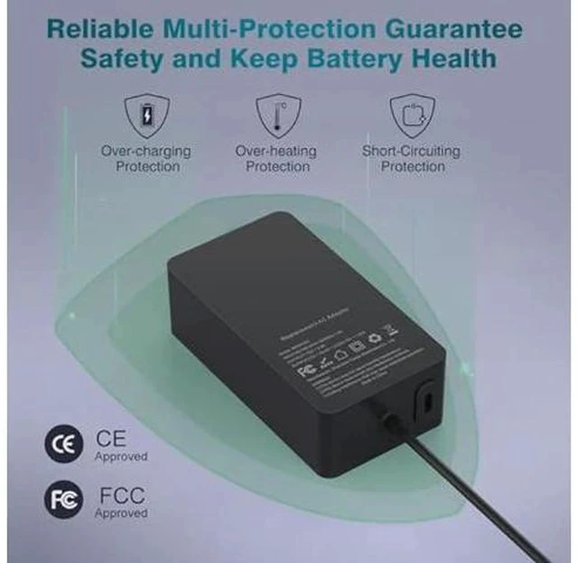 Alt view image 5 of 7 - 65W Laptop Charger Compatible with Microsoft Surface Pro 11, 10, 9, 8, 7+, 7, 6, 5, X, Laptop 7/6/5/4/3/2/1/Studio, Book 3/2/1, Go 4/3/2/1, 10FT