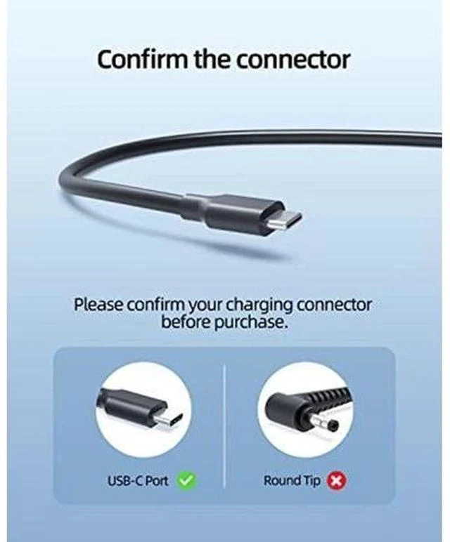 Alt view image 3 of 7 - Chromebook Charger for Lenovo Chromebook, (UL Certified Safety), 45W, USB C, Fast Charger
