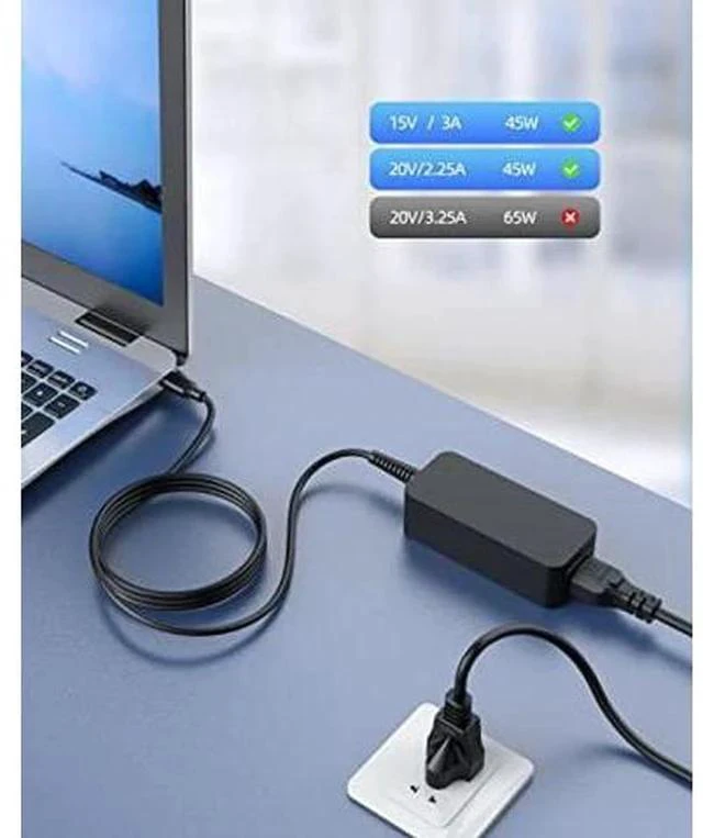 Alt view image 4 of 7 - Chromebook Charger for Lenovo Chromebook, (UL Certified Safety), 45W, USB C, Fast Charger