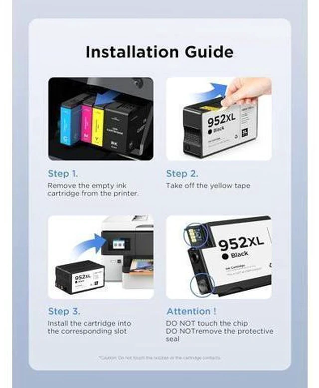 Alt view image 7 of 7 - 952XL 952 XL High-Yield Ink Cartridges, 5-Pack, Replacement 952 952 XL Ink Cartridges Combo Pack (2BK/1C/1M/1Y), Upgraded Chip, for OfficeJet Pro 8710 8720 7720 7740 8210 8702 8715 8725 Printer