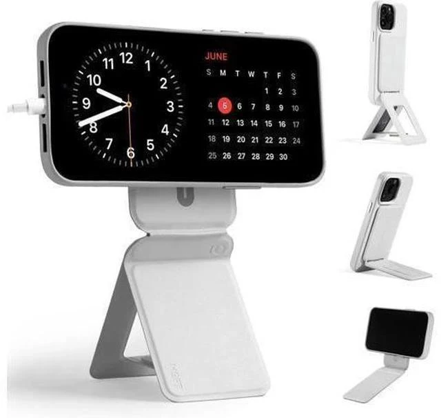 Main image of MOFT Phone Tripod Stand Compatible with iPhone 15/14/13/12 Series, Angle Adjustment & Strong Magnets & MagSafe Compatible MOVAS Invisible Selfie Stick Tripod, Misty Cove