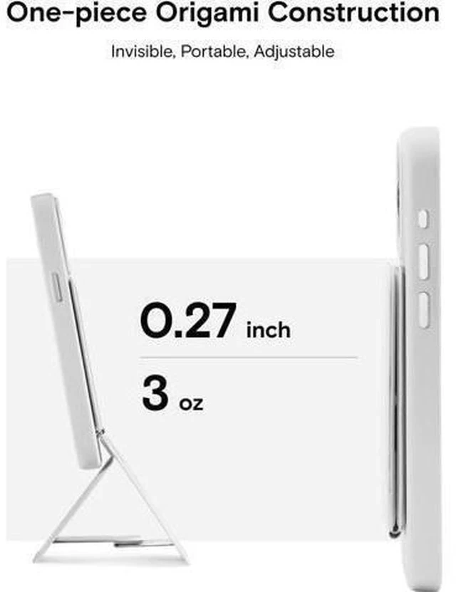 Alt view image 3 of 6 - MOFT Phone Tripod Stand Compatible with iPhone 15/14/13/12 Series, Angle Adjustment & Strong Magnets & MagSafe Compatible MOVAS Invisible Selfie Stick Tripod, Misty Cove