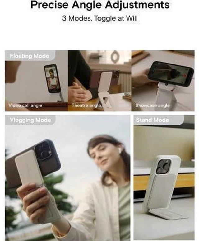 Alt view image 5 of 6 - MOFT Phone Tripod Stand Compatible with iPhone 15/14/13/12 Series, Angle Adjustment & Strong Magnets & MagSafe Compatible MOVAS Invisible Selfie Stick Tripod, Misty Cove