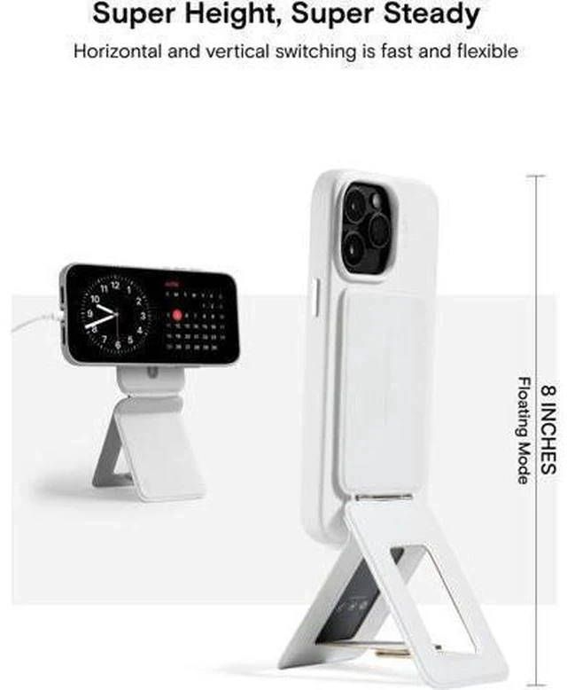 Alt view image 2 of 6 - MOFT Phone Tripod Stand Compatible with iPhone 15/14/13/12 Series, Angle Adjustment & Strong Magnets & MagSafe Compatible MOVAS Invisible Selfie Stick Tripod, Misty Cove