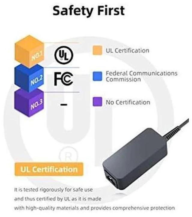 Alt view image 7 of 7 - Chromebook Charger for Lenovo Chromebook, (UL Certified Safety), 45W, USB C, Fast Charger