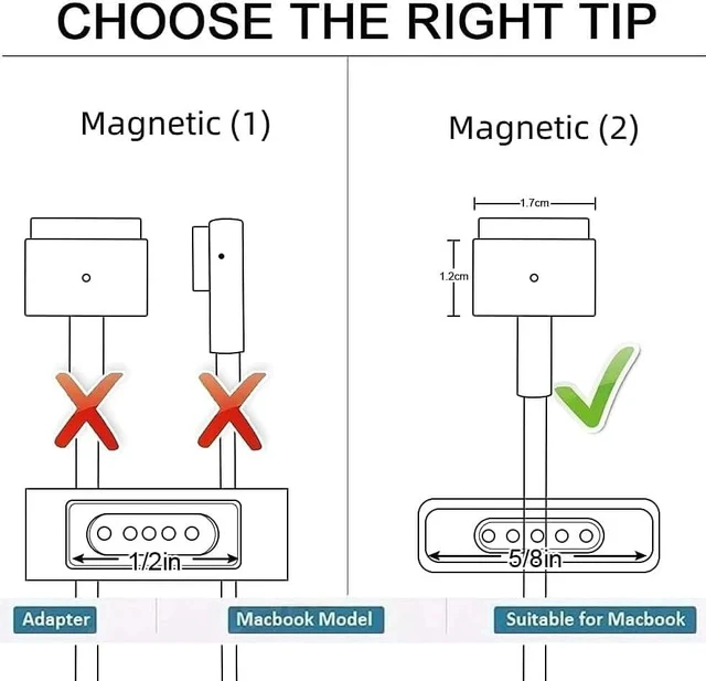 Alt view image 2 of 5 - Mac Book Pro Charger 85W(T-Tip) Power Adapter Replacement for Mac Book Air/Pro with 13/15-inch Retina Display-(Between 2012-2017)