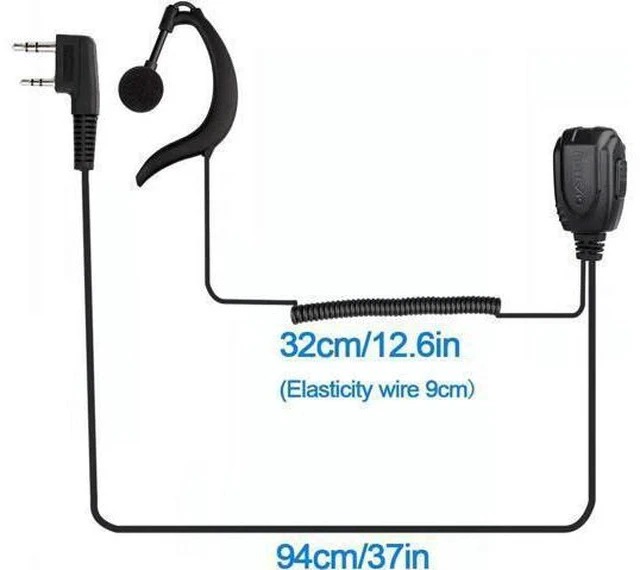 Alt view image 2 of 6 - Retevis Walkie Talkie Earpiece Compatible H-777 RT22 RT21 RT68 RT22S H-777S RT27 Baofeng 888S UV-5R,Two Way Radio G Type Length Adjustable Headset with Mic(10 Pack)