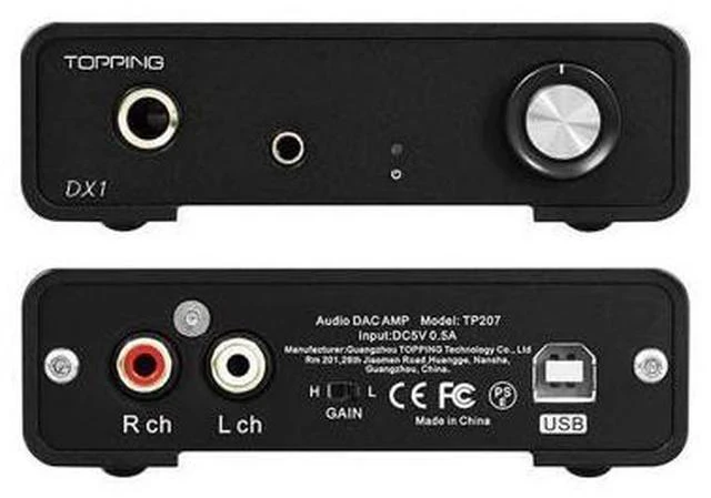 Main image of DX1 Decoder AK4493S XU208 DAC&Headphone Amplifier Support up to DSD256 PCM384 Mini DAC(Black)