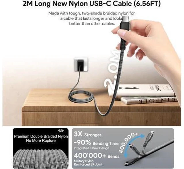 Alt view image 4 of 7 - 65W USB Type C Charger for Nimo N151 N151S N152 N153 N154 15.6 N171 N171S 17.3 FHD Laptop Notebook PC PD3.0 GaN 60W 65w USB-C Power Supply Travel Charger with 6.6ft USB C Cable & Foldable Plug