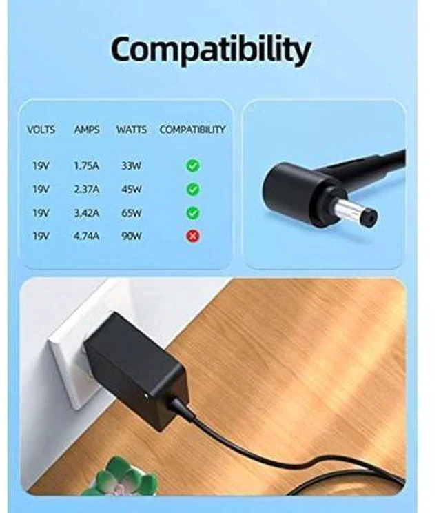 Alt view image 4 of 7 - AC Charger Fit for Asus Vivobook S15 S530FA S530FN S530F S530UN S530UA S530UF S530U S530 S530FAR Laptop 7.5Ft Power Supply Adapter Cord