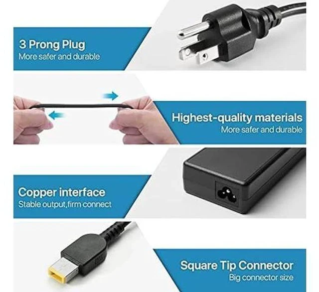 Alt view image 3 of 7 - 135W Laptop Charger Fit for Lenovo Thinkpad P1, 135W AC Adapter Slim Tip 4X20E50558