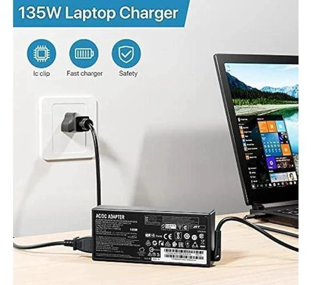 Alt view image 6 of 7 - 135W Laptop Charger Fit for Lenovo Thinkpad P1, 135W AC Adapter Slim Tip 4X20E50558